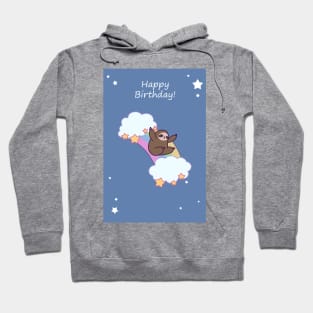 Happy Birthday Rainbow Cloud Sloth Hoodie